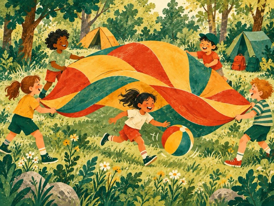 Des enfants expérimentent le jonglage, l’équilibre et le tissu sous le chapiteau