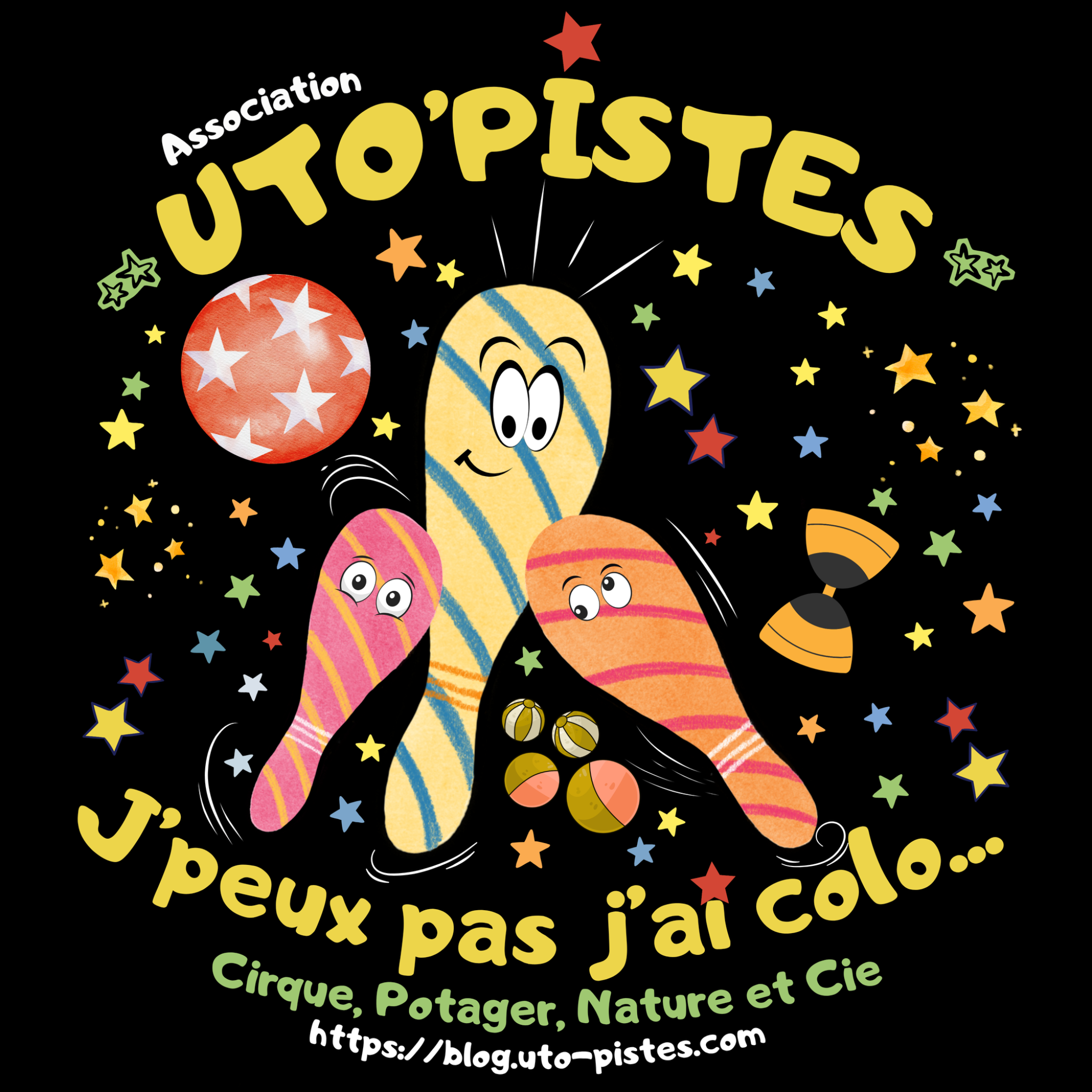 Les massues colorées de la boutique Uto’Pistes